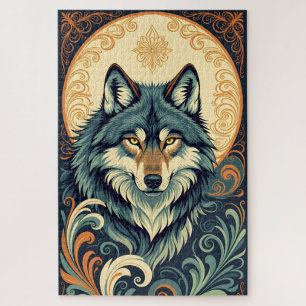 Ziermuster Wolf Puzzle