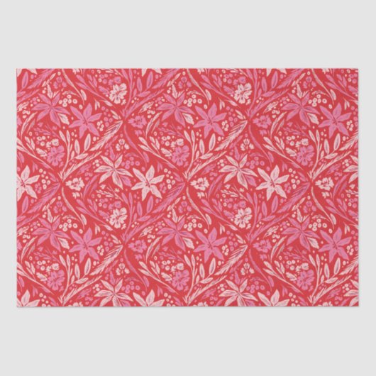 Zierpapier "Modernes Damast Poinsettia" Seidenpapier (Vorderseite)