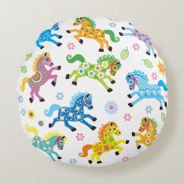 Zierpferde Rundes Kissen