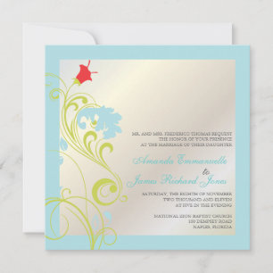 Zierpflanze/ aqua blau/ grün/ grau einladung