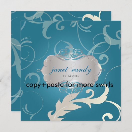 Zierpflanzen + Wirbel, Einladungen zu Hochzeiten (Vorne/Hinten)