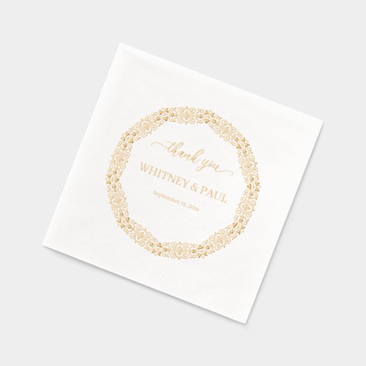 Zierrahmen | Danke, Names Foil Wedding Servietten Mit Folie (Links)