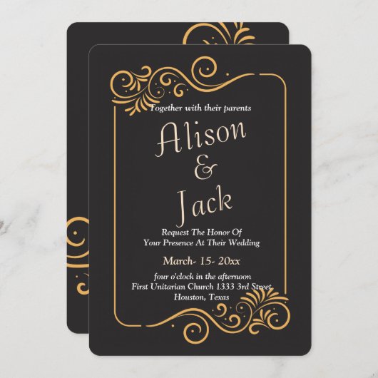 Zierrahmen Einladung (Vorne/Hinten)