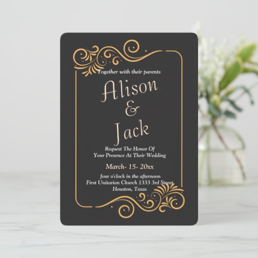 Zierrahmen Einladung (Stehend Vorderseite)