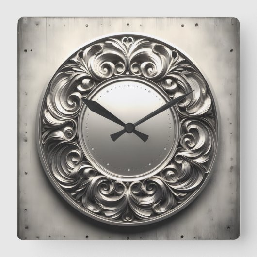 Zierring Quadratische Wanduhr (Vorderseite)