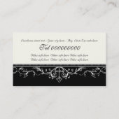 Zierrollarbeit schwarz, Elfenbein Visitenkarte (Rückseite)