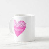 Zierrosa Herzdesign Kaffeetasse (Vorderseite Links)