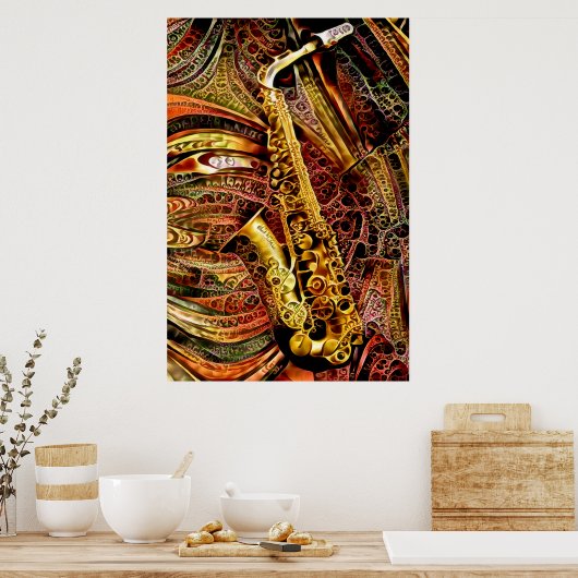 Ziersaxophon Poster (Küche)