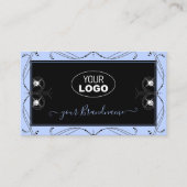 Zierschwarz-blaue Zierdiamanten mit Logo Visitenkarte (Vorderseite)