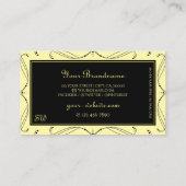 Zierschwarze Creme Sparkling Diamonds Initialen Visitenkarte (Rückseite)