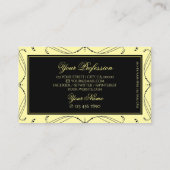 Zierschwarze Creme Sparkling Diamonds Verziert Visitenkarte (Rückseite)