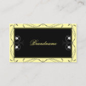 Zierschwarze Creme Sparkling Diamonds Verziert Visitenkarte (Vorderseite)
