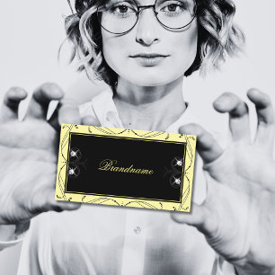 Zierschwarze Creme Sparkling Diamonds Verziert Visitenkarte