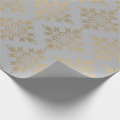 Ziersilber Grau-Metallic-Gold-Imitate Sepia Geschenkpapier (Ecke)
