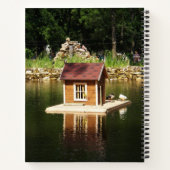 Zierteich mit Vogelhaus und Alpenrutsche Notizblock (Rückseite)