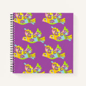 Ziervögel auf lila notizblock (Vorderseite)