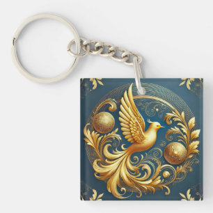 Ziervogel Gold-Emblem-Anhänger Schlüsselanhänger