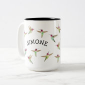 Ziervögel Zweifarbige Tasse (Vorderseite Links)