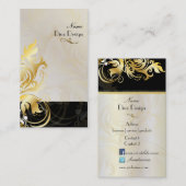 Zierwaren/Wirbel, schwarz/gold Visitenkarte (Vorne/Hinten)
