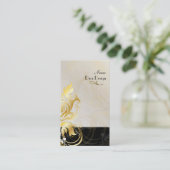 Zierwaren/Wirbel, schwarz/gold Visitenkarte (Stehend Vorderseite)