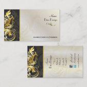 Zierwaren/Wirbel, schwarz/gold Visitenkarte (Vorne/Hinten)