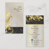 Zierwaren/Wirbel, schwarz/gold Visitenkarte (Vorne/Hinten)