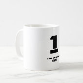 Ziffer 1 (One) NATO Phonetische Zahl & Morse Code Kaffeetasse (Vorderseite Links)