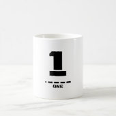 Ziffer 1 (One) NATO Phonetische Zahl & Morse Code Kaffeetasse (Mittel)