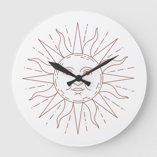 Zifferblatt Wanduhr mit himmlischem Sonnengesicht (Vorderseite)