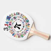 Ziffern der Pi-Form eine farbenfrohe Spirale Tischtennis Schläger (Seitenansicht)