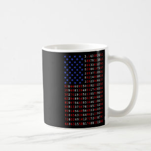 Ziffern der US-amerikanischen Flagge Funny Pi Day Kaffeetasse