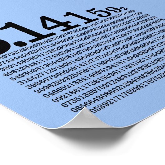 Ziffern des Pi Poster (Ecke)