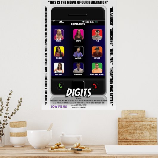 Ziffern - Hochwertiges Plakat (Küche)