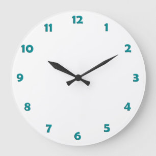 Ziffernblatt-Zahlen - Ozeangrün Große Wanduhr