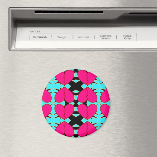 Zig-n-Zag Broken Hearts Magnet (In Situ (Geschirrspüler))