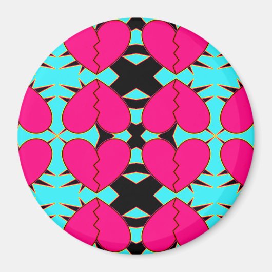 Zig-n-Zag Broken Hearts Magnet (Vorne)