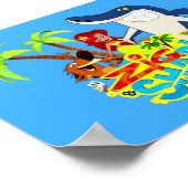 Zig und Hai Cartoon exotische Party Poster (Ecke)