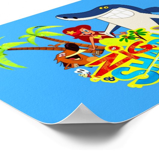 Zig und Hai Cartoon exotische Party Poster (Ecke)