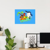 Zig und Hai Cartoon exotische Party Poster (Heimbüro)