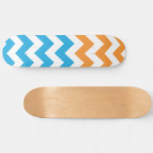 Zig Zag Aqua-Orange Skateboard (Horizontal)