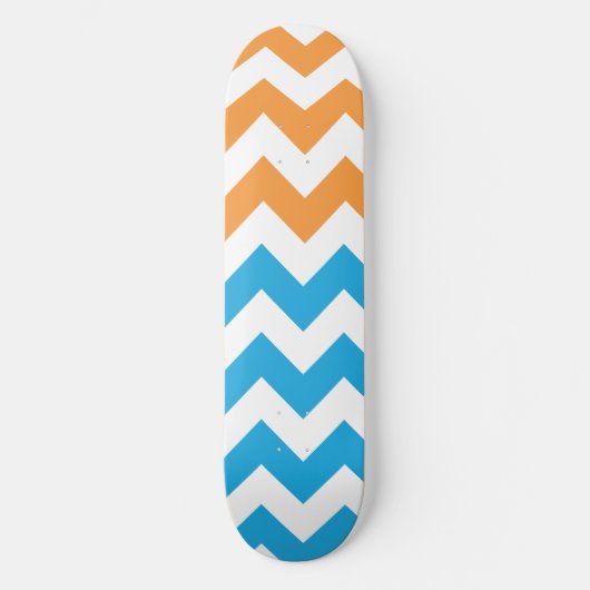 Zig Zag Aqua-Orange Skateboard (Vorderseite)