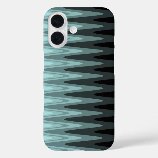 Zig Zag Black Aquamarin Gray Pattern Case-Mate iPhone Hülle (Rückseite)
