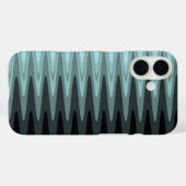 Zig Zag Black Aquamarin Gray Pattern Case-Mate iPhone Hülle (Rückseite (Horizontal))