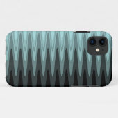 Zig Zag Black Aquamarin Gray Pattern Case-Mate iPhone Hülle (Rückseite (Horizontal))