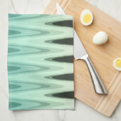 Zig Zag Black Aquamarin Gray Pattern Handtuch (Viertel Falte)