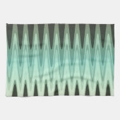 Zig Zag Black Aquamarin Gray Pattern Handtuch (Horizontal)