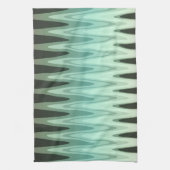 Zig Zag Black Aquamarin Gray Pattern Handtuch (Vertikal)