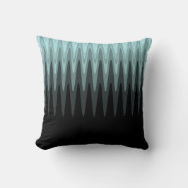 Zig Zag Black Aquamarin Gray Pattern Kissen