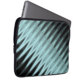 Zig Zag Black Aquamarin Gray Pattern Laptopschutzhülle (Vorne Rechts)