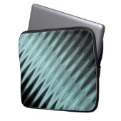 Zig Zag Black Aquamarin Gray Pattern Laptopschutzhülle (Vorderseite Links)